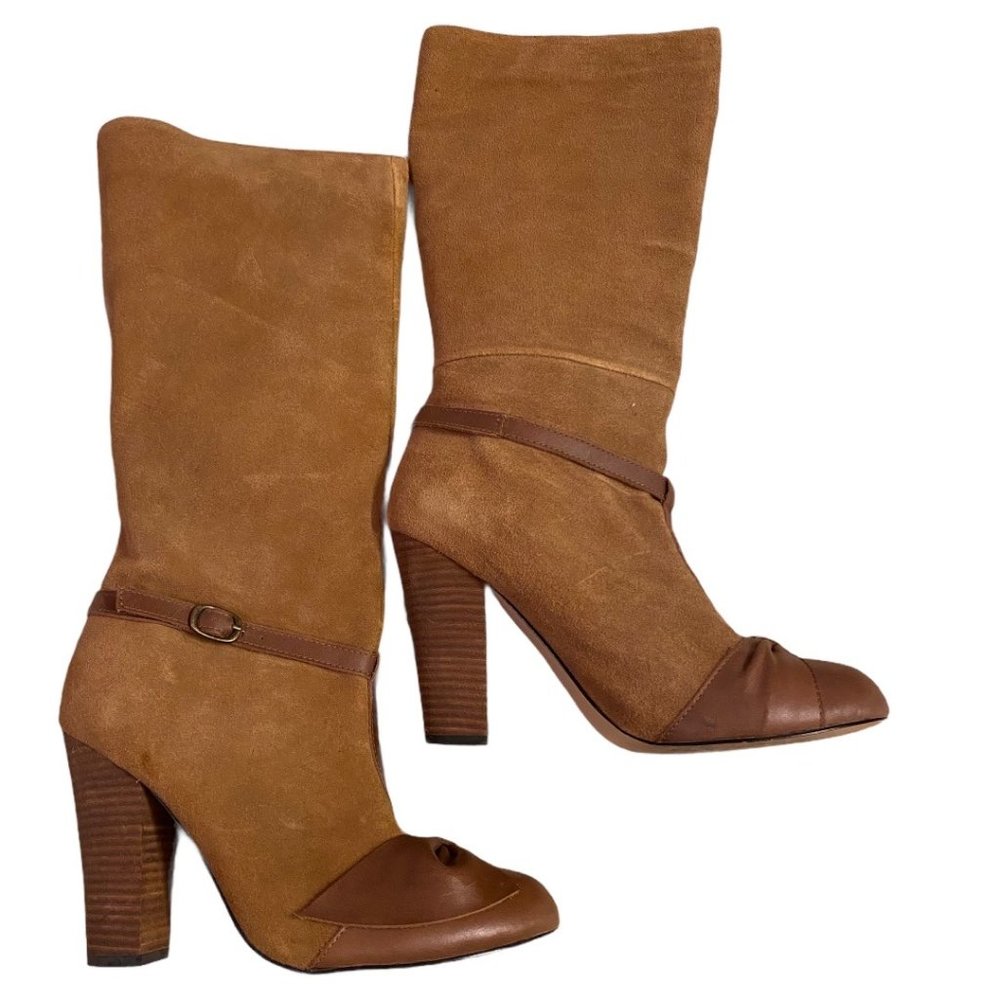 Joyfolie Lakin Brown/Fawn Heeled Boots 8.5 - Picture 2 of 8
